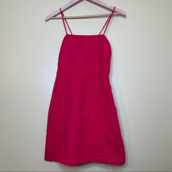 21. Zara Linen Cotton Blend Red Mini Dress - Picture 3 of 6